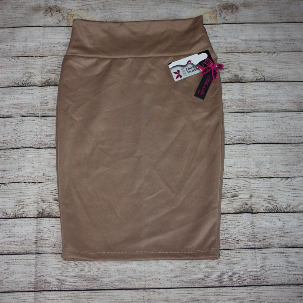 Silhouette NYC | Women's Beige Pencil Skirt, L